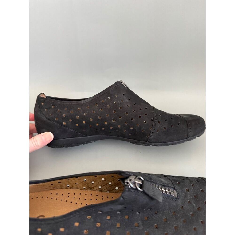 Gabor Suede Perforated Flats Sneakers US Size 10 (UK-7.5) Black Minimalistic - Picture 2 of 7